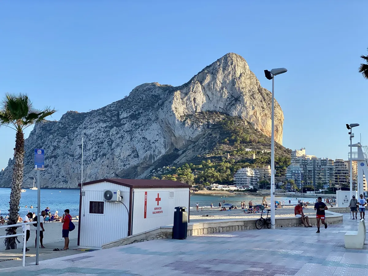 The Peñón de Ifach seen from the seafront promenade in Calpe